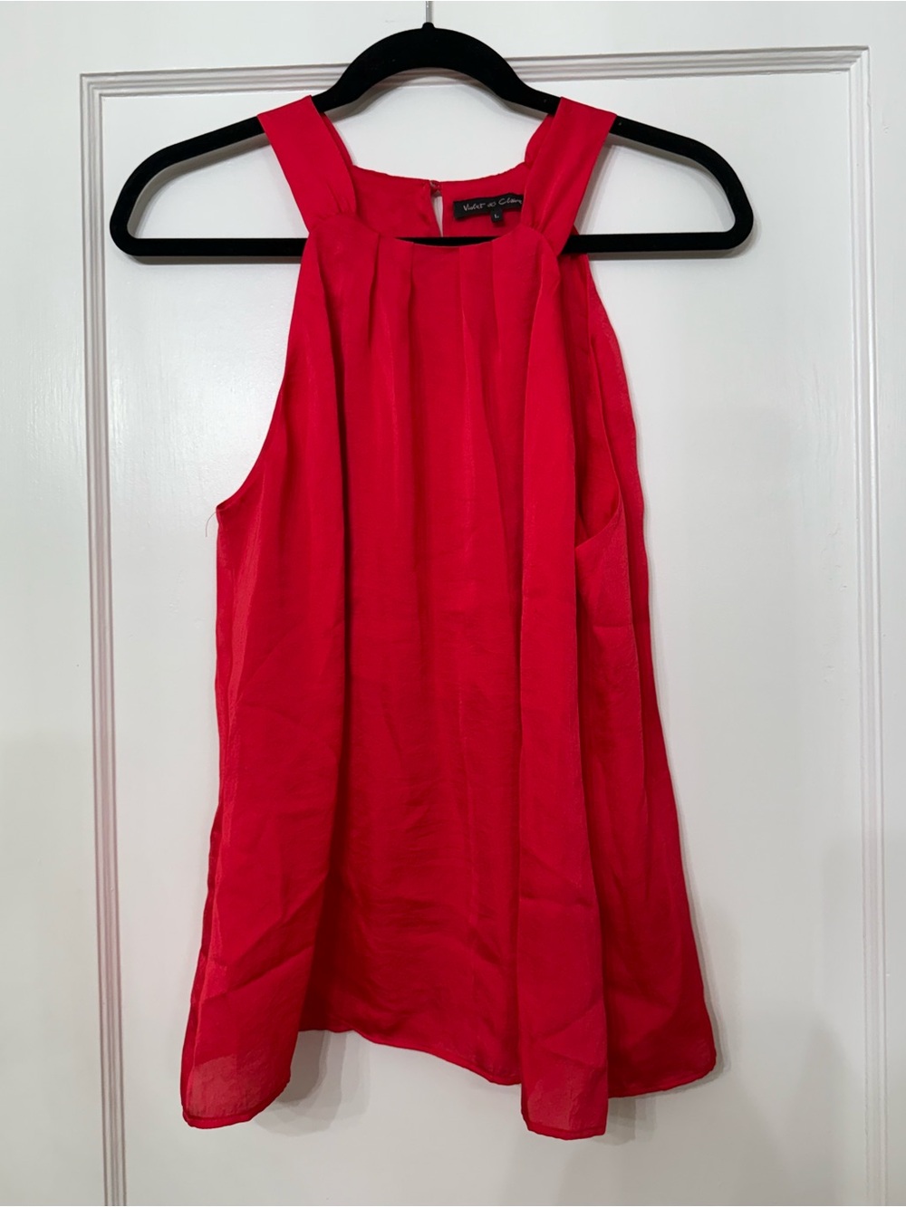 Violet & Claire Red Halter Neck Sleeveless Blouse Top - Size L